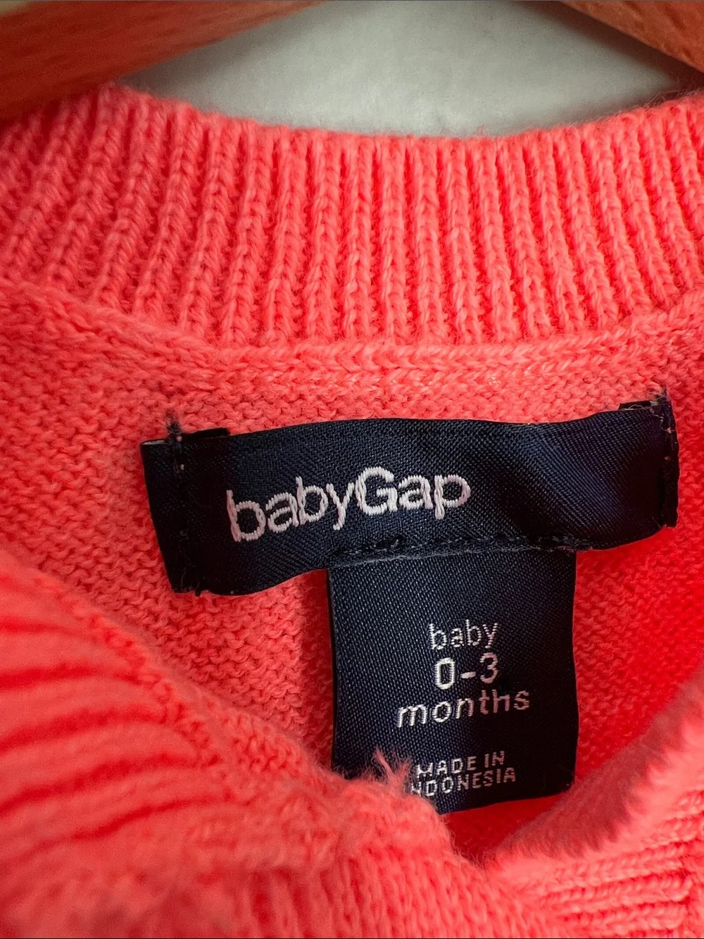GAP | Baby Neon Coral Knit Cardigan Jacket Size 0-3 Months